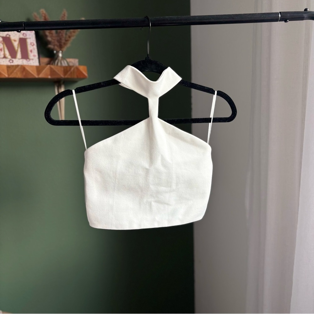 Elegant White Halter Top